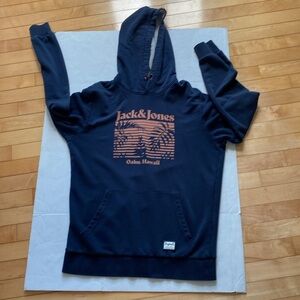 Jack & Jones OAHU, Graphic Hawaii Navy Sweatshirt hoodie Size Medium